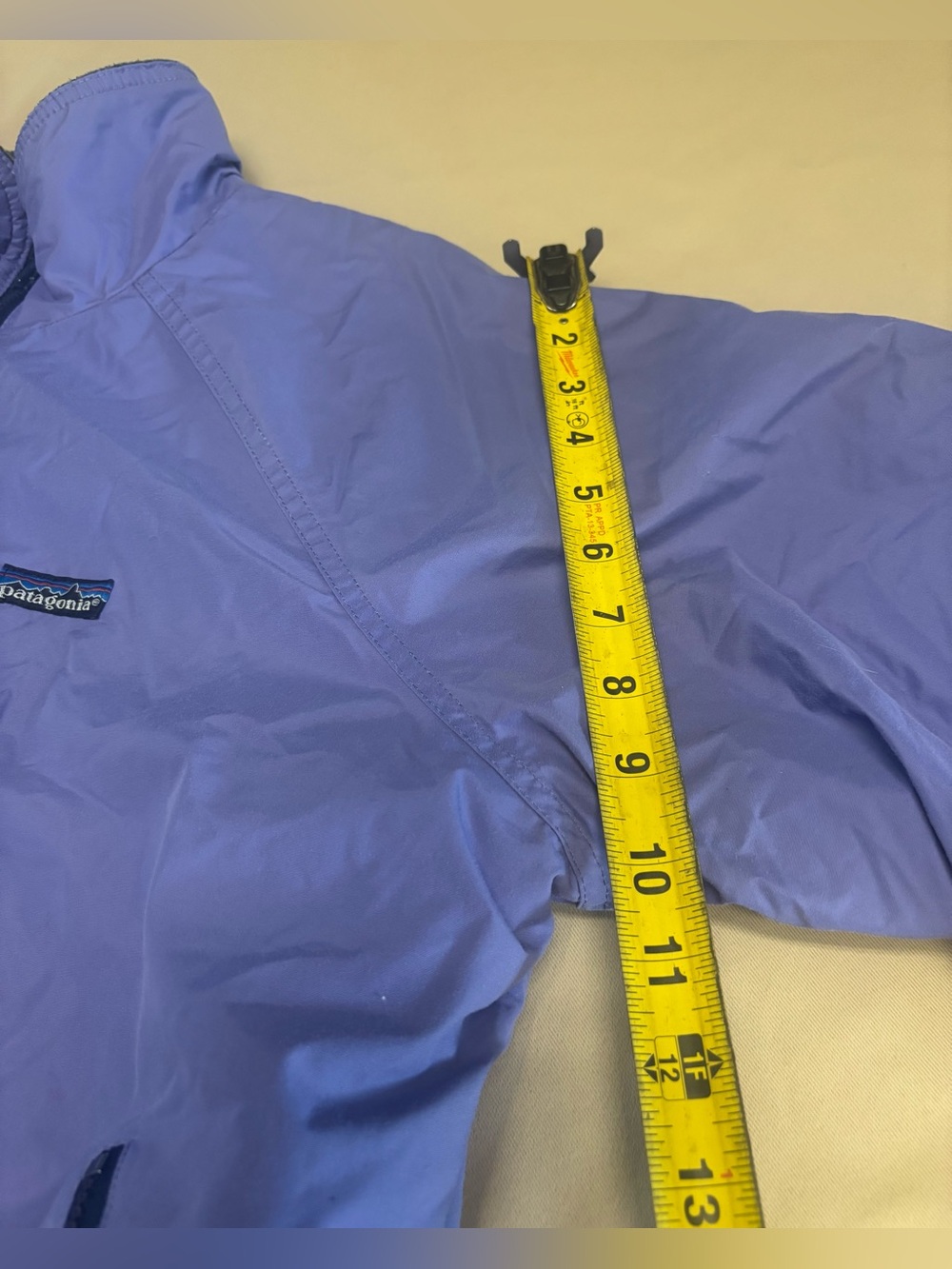 Patagonia Fleece Lined Jacket Size 11/12 Made in USA Synchilla Purple Zip - Picture 11 of 16